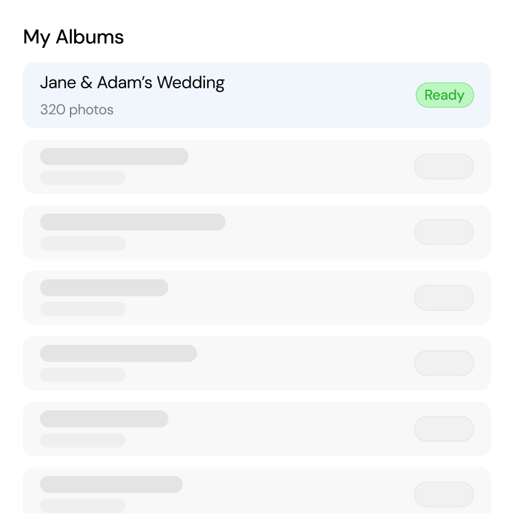 Process album on your dashboard